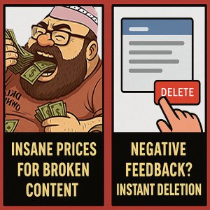 DKLegend: A bugged mess run by a greedy admin who deletes all feedback DKLegend meme about bugged server, greedy admin, and silencing feedback